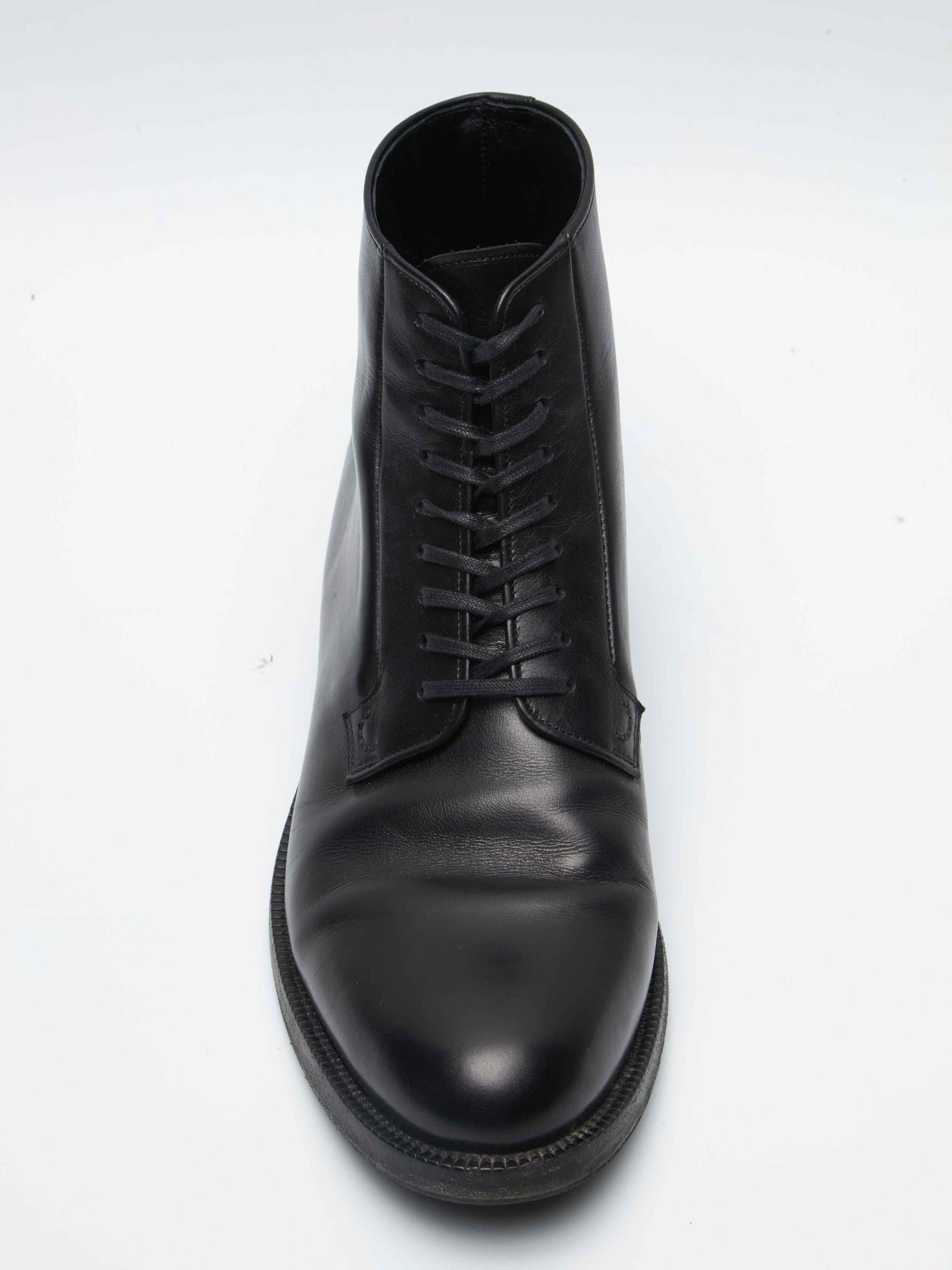 Celine Black Laced Leather Boots Size US 8.5 / EU 41-42 - 6 Thumbnail