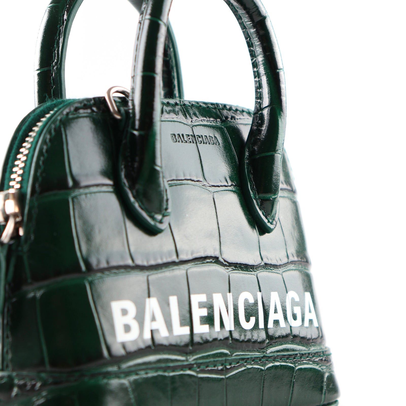 Balenciaga BALENCIAGA - Balenciaga Ville mini shoulder bag in green crocodile-embossed leather Size ONE SIZE - 5 Thumbnail