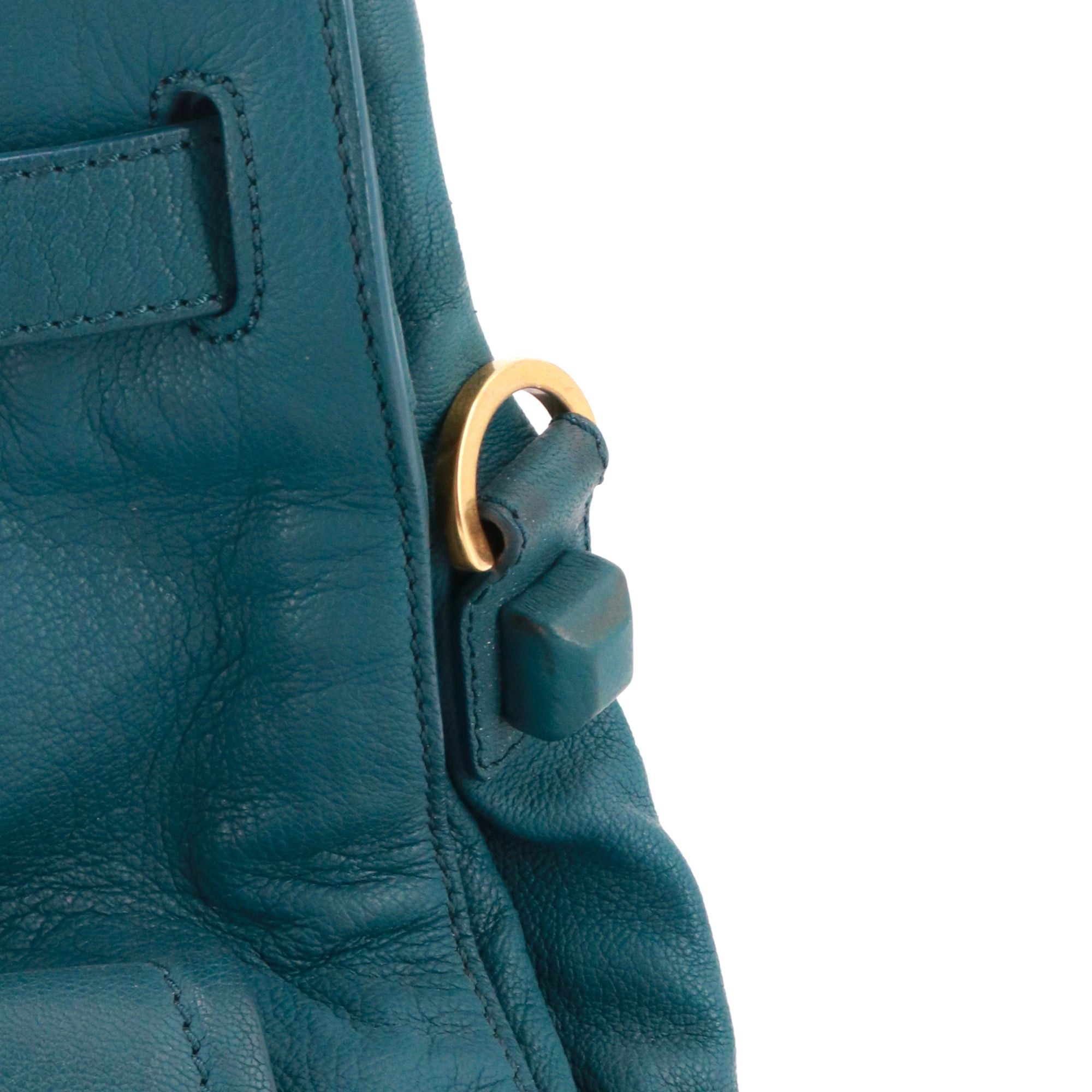 Balenciaga BALENCIAGA - Balenciaga Pleine Fleur handbag in duck blue grained leather Size ONE SIZE - 5 Thumbnail
