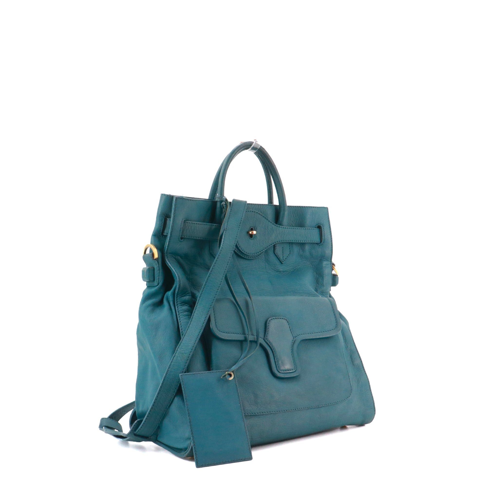 Balenciaga BALENCIAGA - Balenciaga Pleine Fleur handbag in duck blue grained leather Size ONE SIZE - 2 Thumbnail