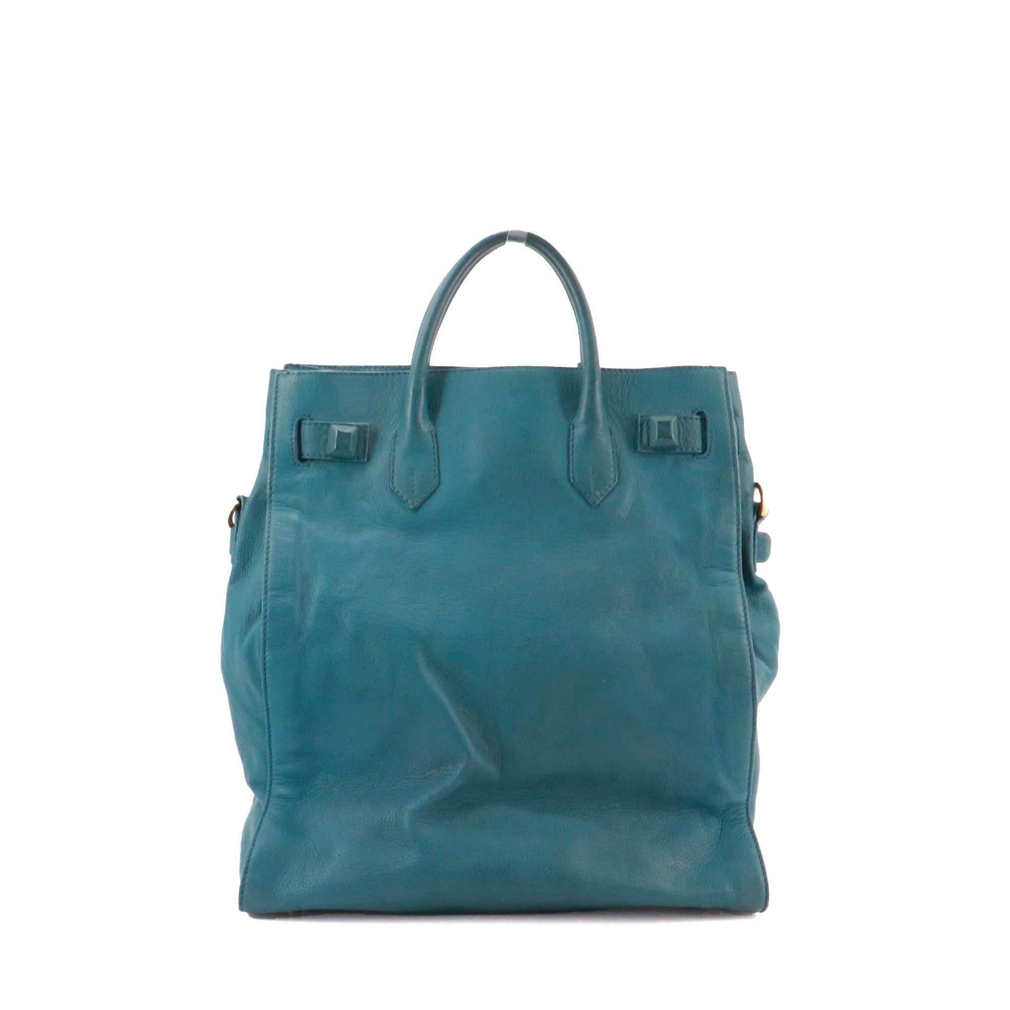 Balenciaga BALENCIAGA - Balenciaga Pleine Fleur handbag in duck blue grained leather Size ONE SIZE - 3 Thumbnail