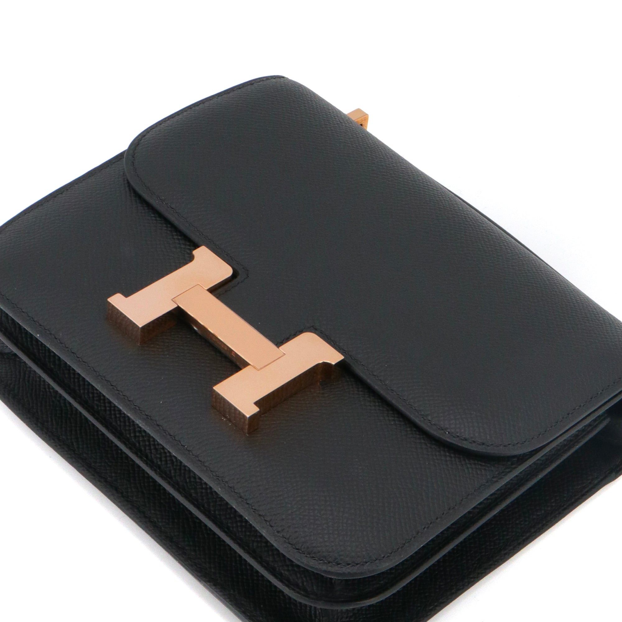 Hermes HERMÈS - Constance 18 Hermès shoulder bag in black epsom leather Size ONE SIZE - 7 Thumbnail