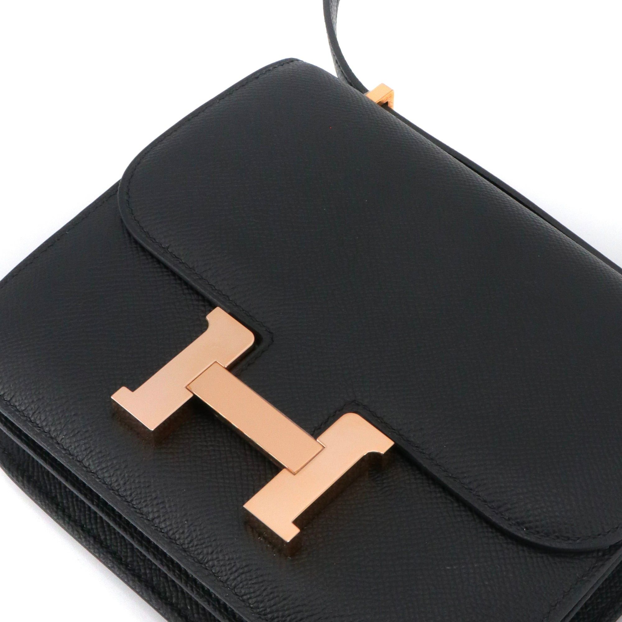 Hermes HERMÈS - Constance 18 Hermès shoulder bag in black epsom leather Size ONE SIZE - 9 Thumbnail