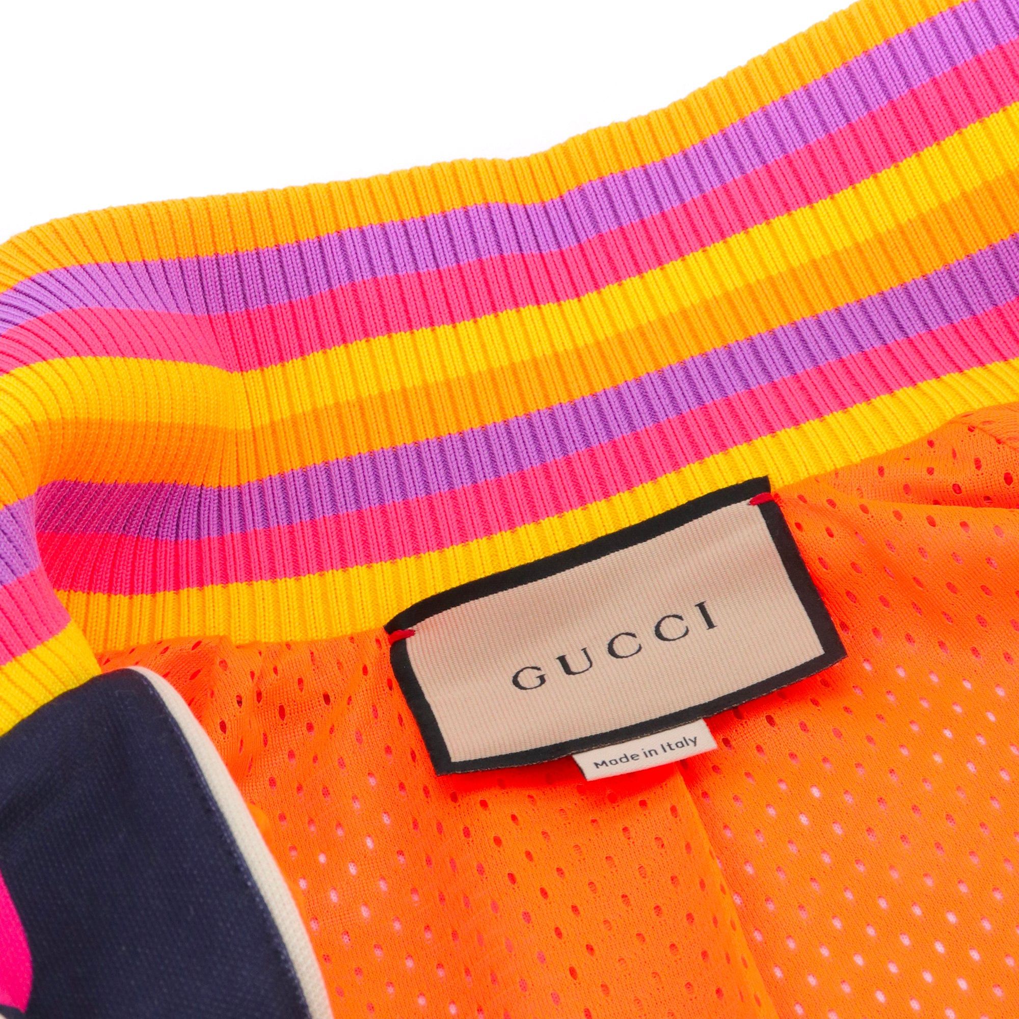 Gucci GUCCI - GG Gucci jacket in navy blue fabric with multicolor monogram (S) Size S / US 4 / IT 40 - 4 Thumbnail