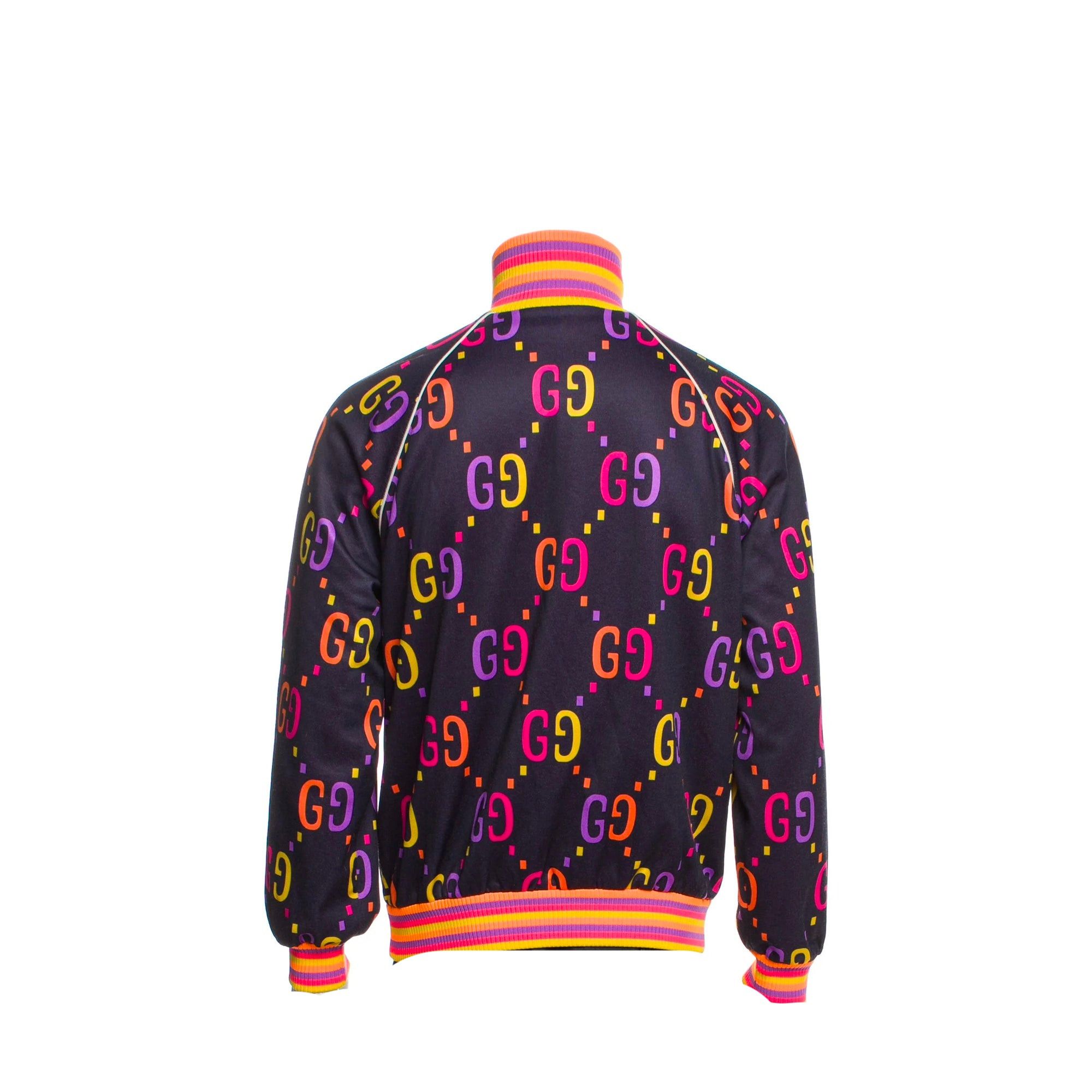 Gucci GUCCI - GG Gucci jacket in navy blue fabric with multicolor monogram (S) Size S / US 4 / IT 40 - 2 Thumbnail