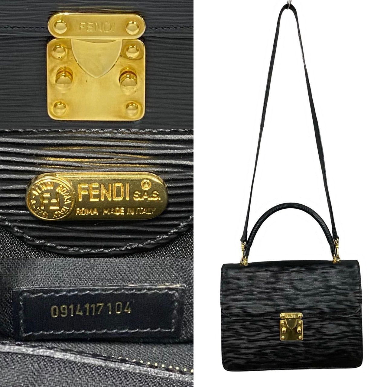 Fendi Fendi Shoulder Bag Black Leather Size ONE SIZE - 3 Thumbnail