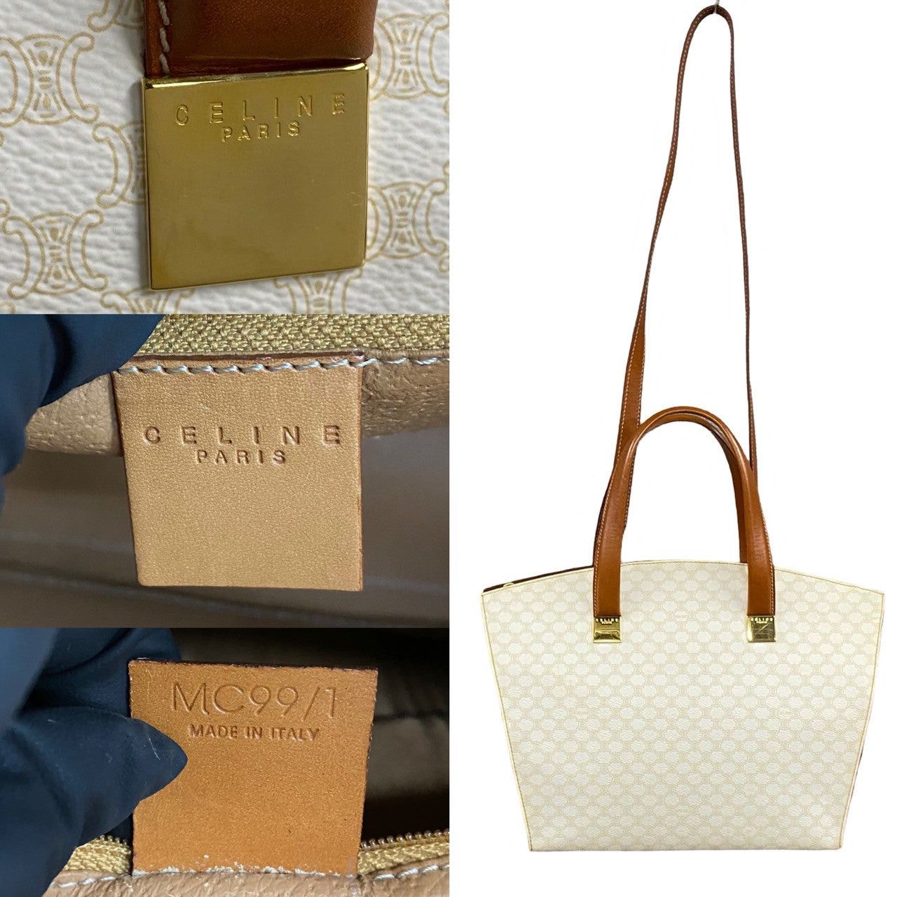Celine Celine Shoulder Bag White Leather Size ONE SIZE - 3 Thumbnail