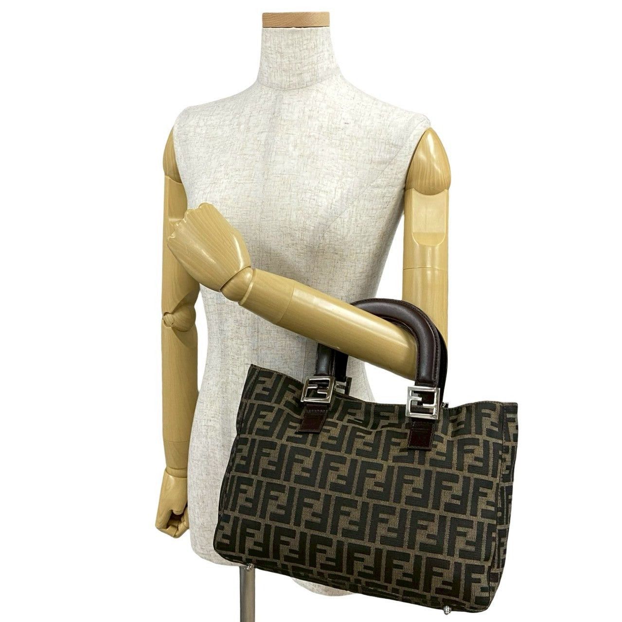 Fendi Fendi Handbag Brown Cotton Size ONE SIZE - 2 Thumbnail