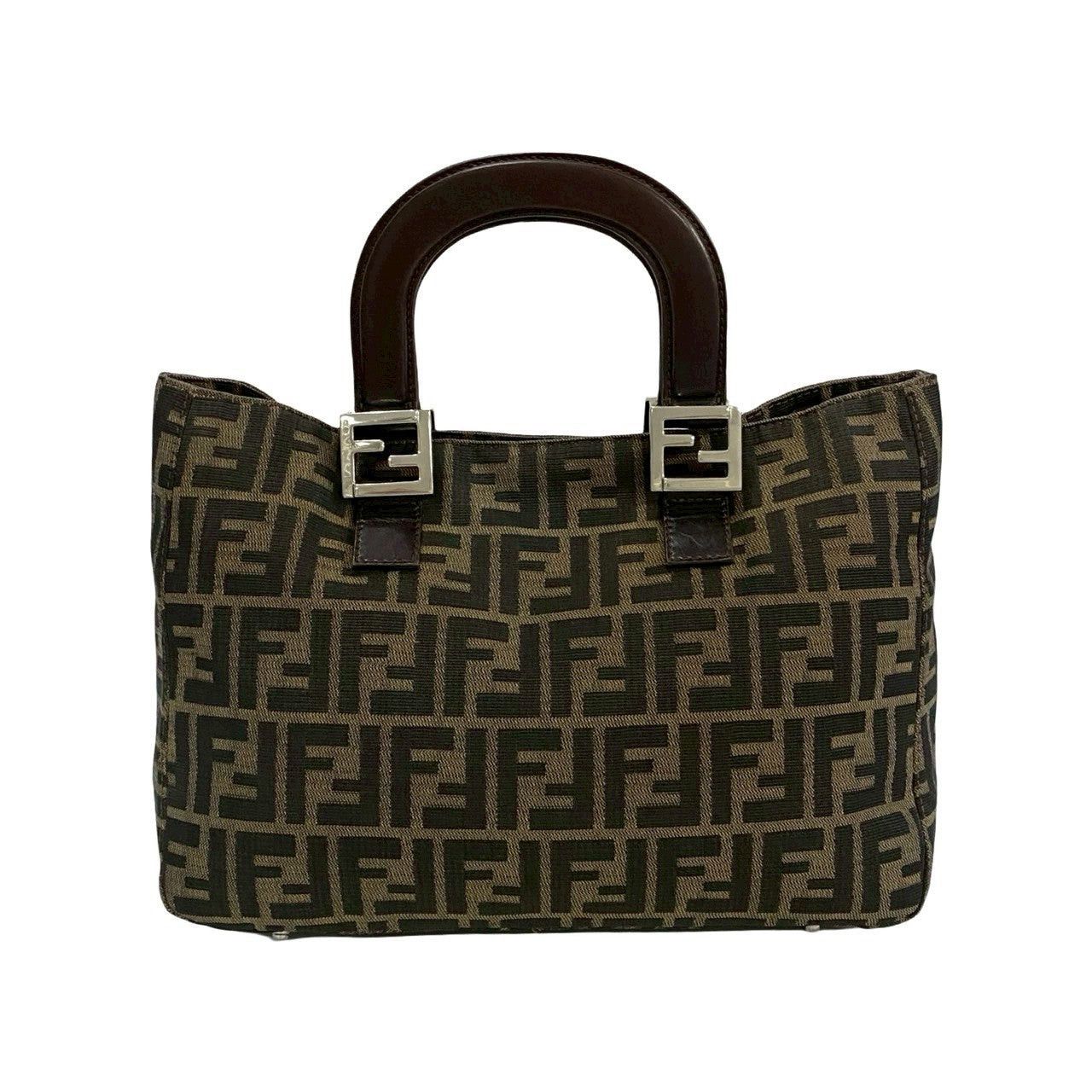 Fendi Fendi Handbag Brown Cotton Size ONE SIZE - 4 Thumbnail