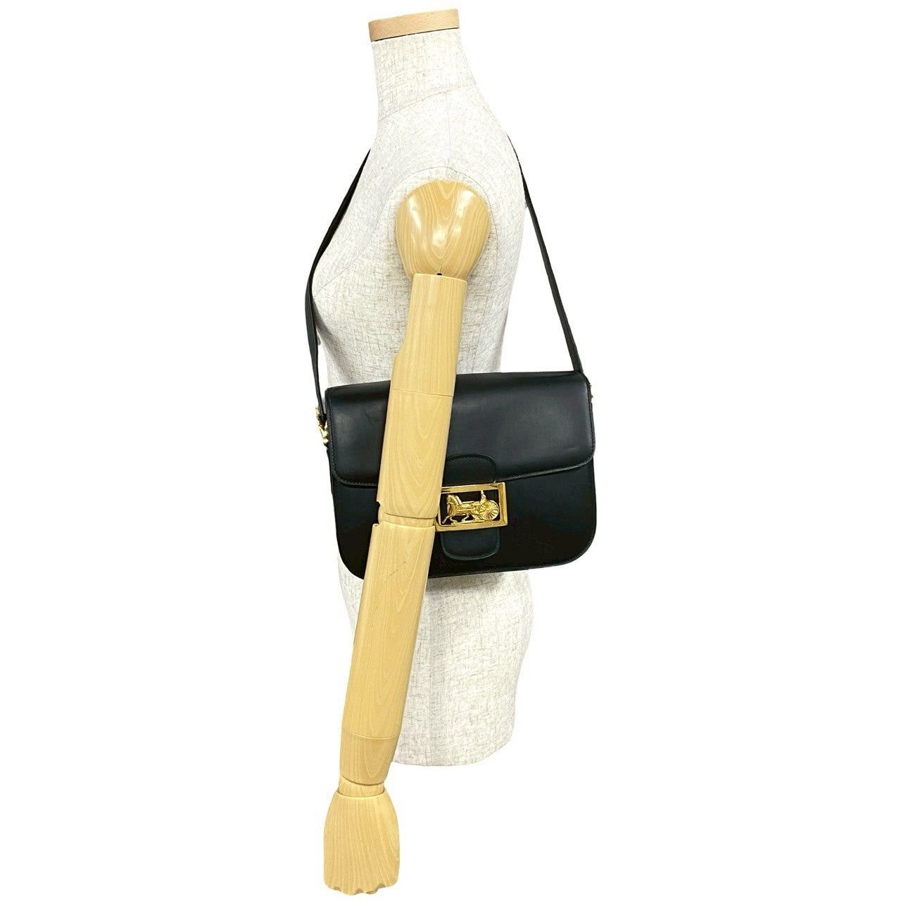 Celine Celine Shoulder Bag Black Leather Size ONE SIZE - 2 Thumbnail