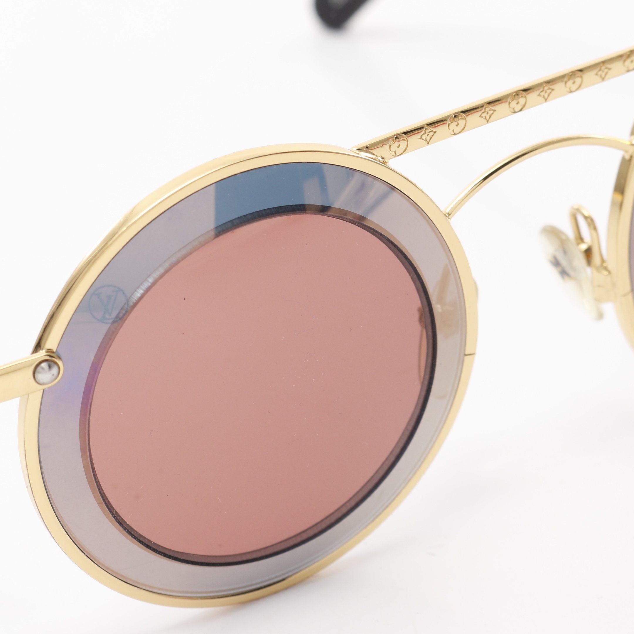 Louis Vuitton Louis Vuitton Round Sunglasses Gp Gold Black Size ONE SIZE - 11 Thumbnail