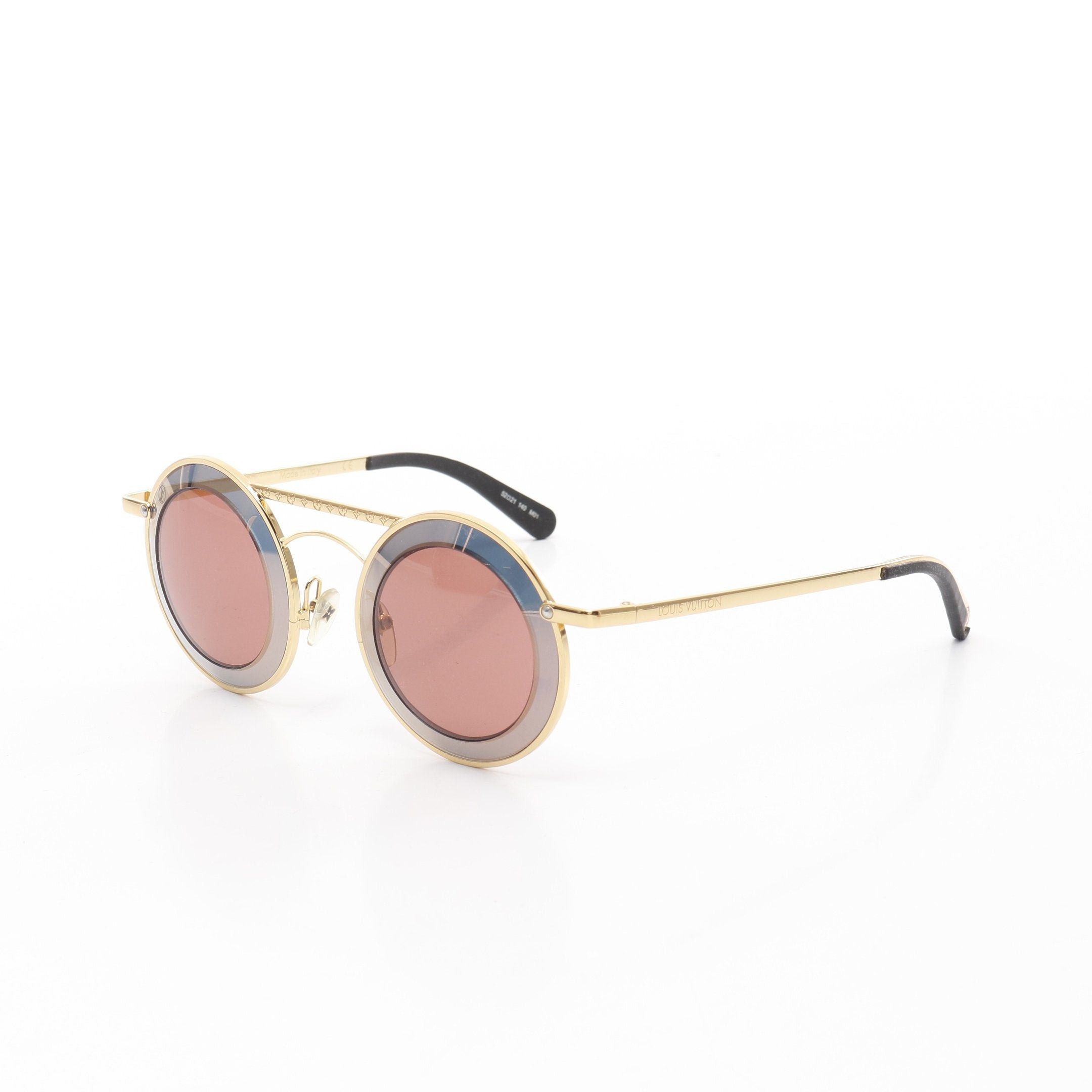 Louis Vuitton Louis Vuitton Round Sunglasses Gp Gold Black Size ONE SIZE - 2 Thumbnail