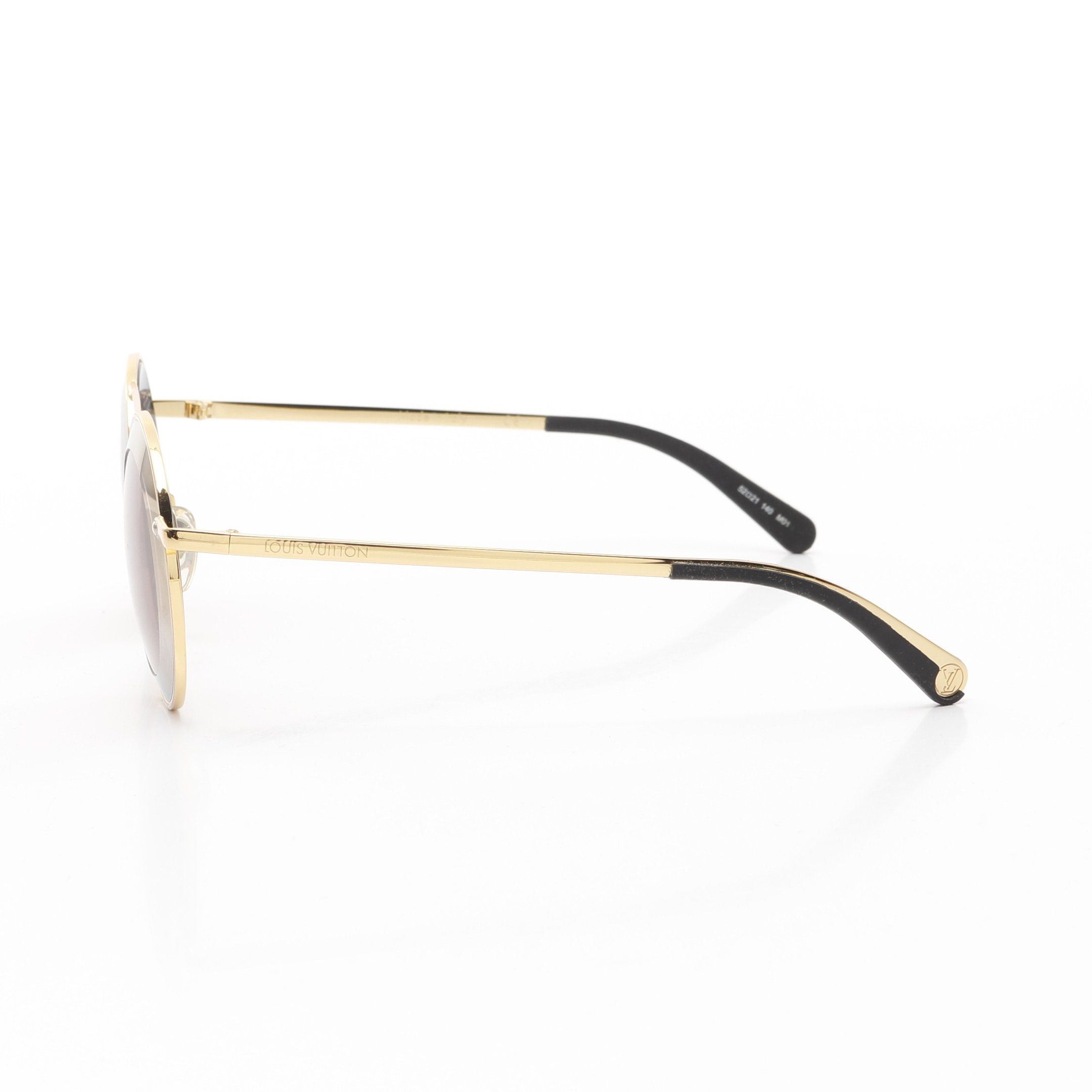 Louis Vuitton Louis Vuitton Round Sunglasses Gp Gold Black Size ONE SIZE - 3 Thumbnail