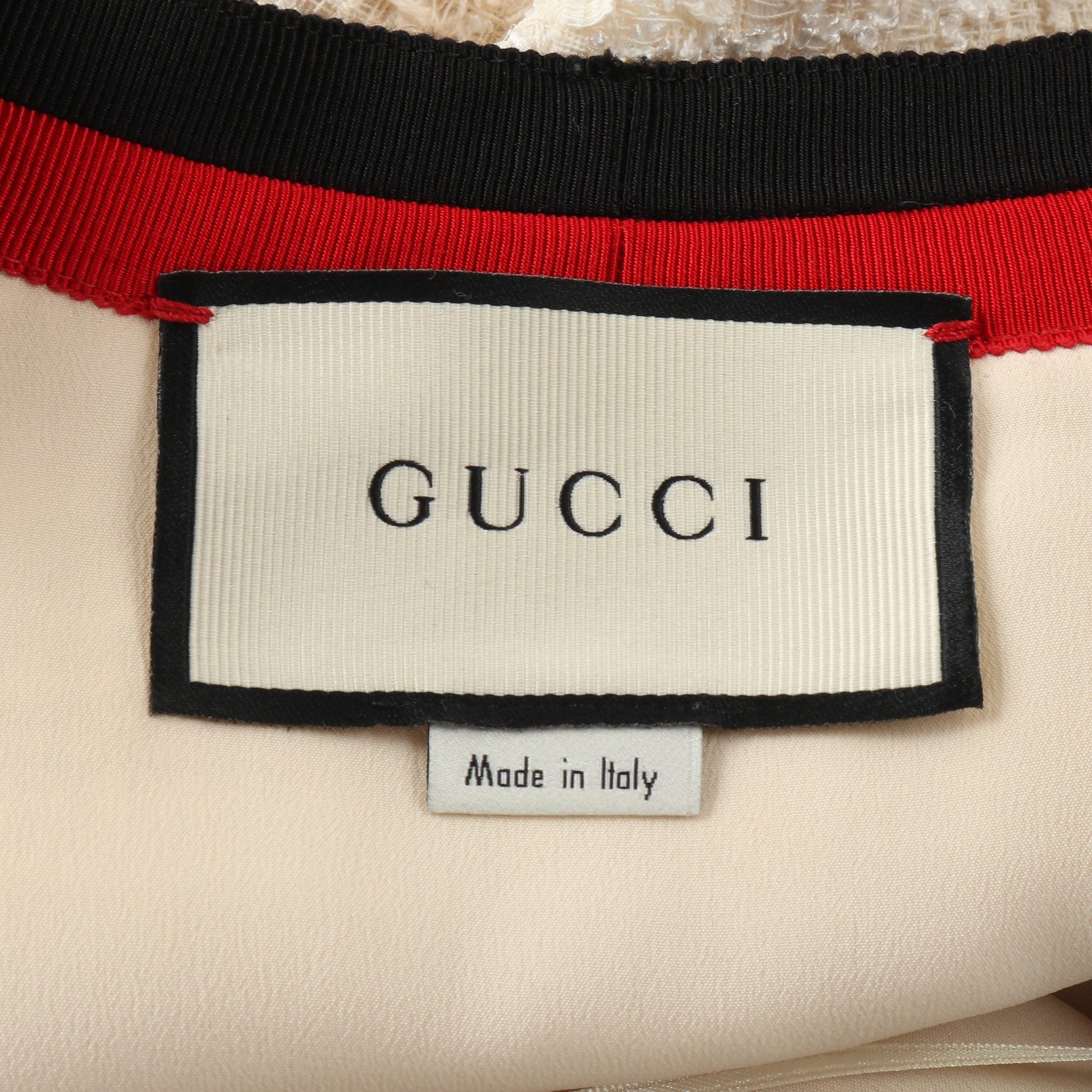Gucci Gucci Sherry Line One Piece Front Button Tweed Light Beige Red Black Size ONE SIZE - 3 Thumbnail