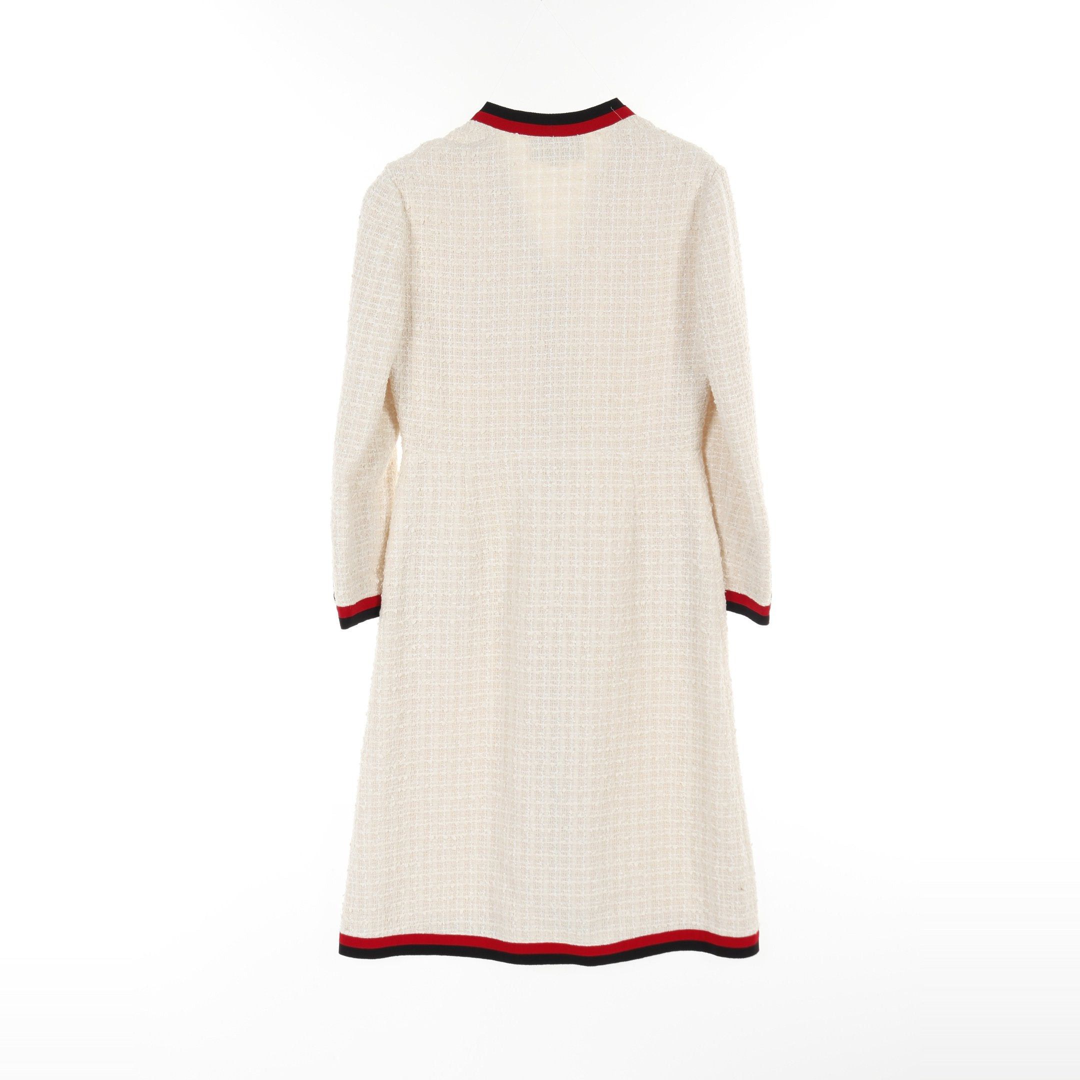 Gucci Gucci Sherry Line One Piece Front Button Tweed Light Beige Red Black Size ONE SIZE - 2 Thumbnail