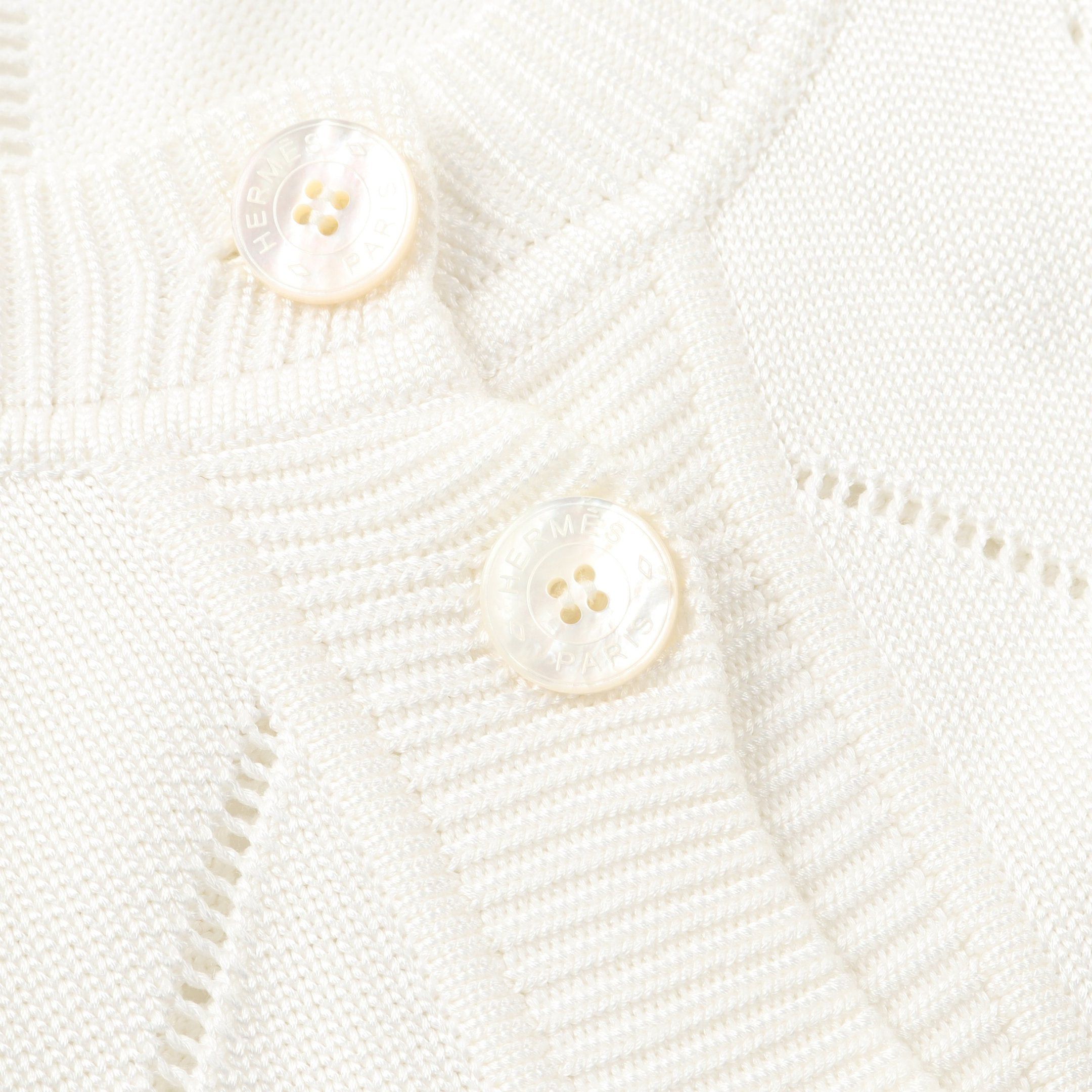 Hermes Hermes H Lift Serie Button Cardigan Rayon Cotton White Size ONE SIZE - 7 Thumbnail