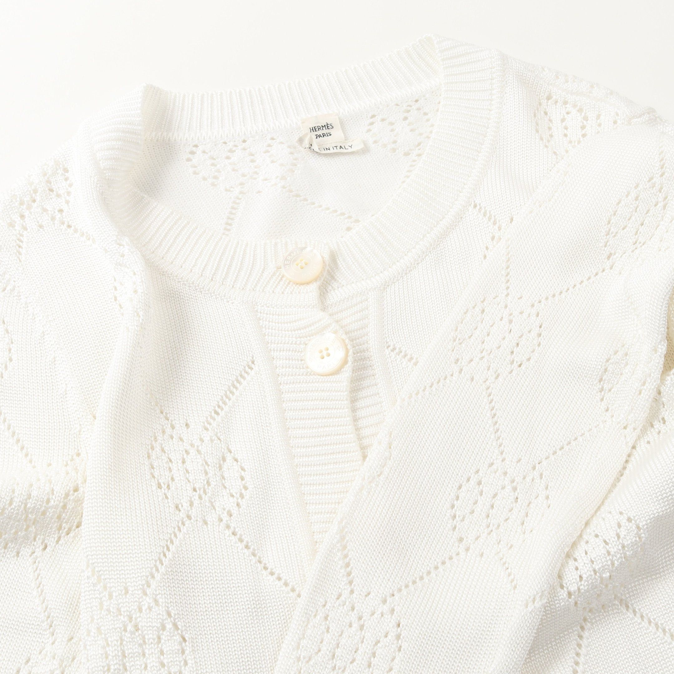 Hermes Hermes H Lift Serie Button Cardigan Rayon Cotton White Size ONE SIZE - 8 Thumbnail