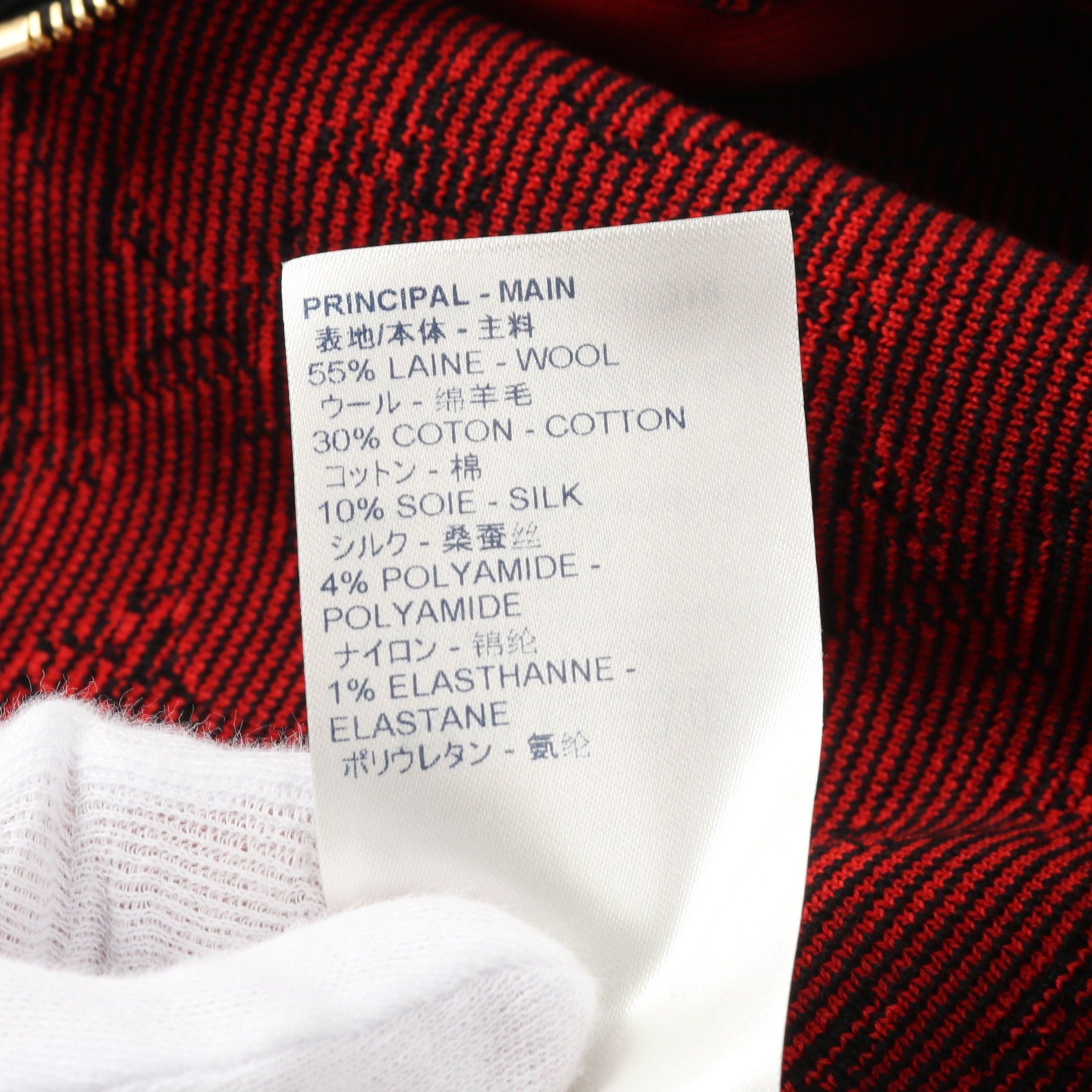 Louis Vuitton Louis Vuitton Monogram One Piece No Sleeve Wool Cotton Silk Black Red Size ONE SIZE - 4 Thumbnail