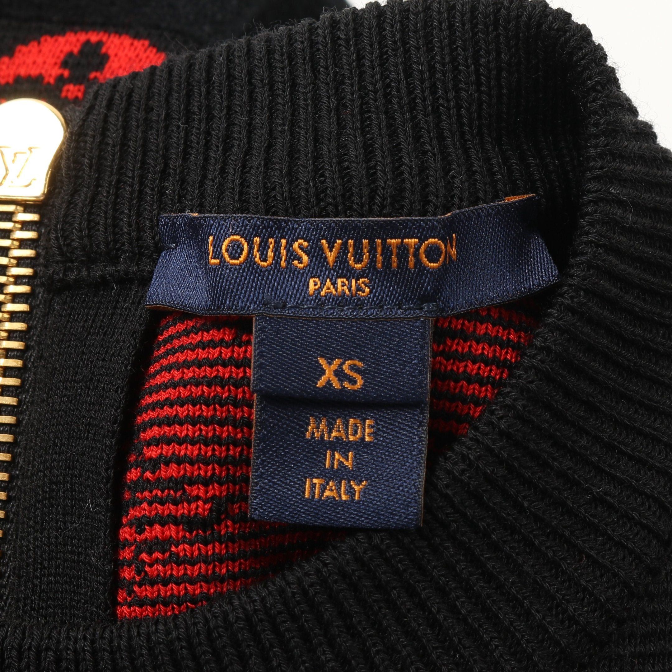Louis Vuitton Louis Vuitton Monogram One Piece No Sleeve Wool Cotton Silk Black Red Size ONE SIZE - 3 Thumbnail