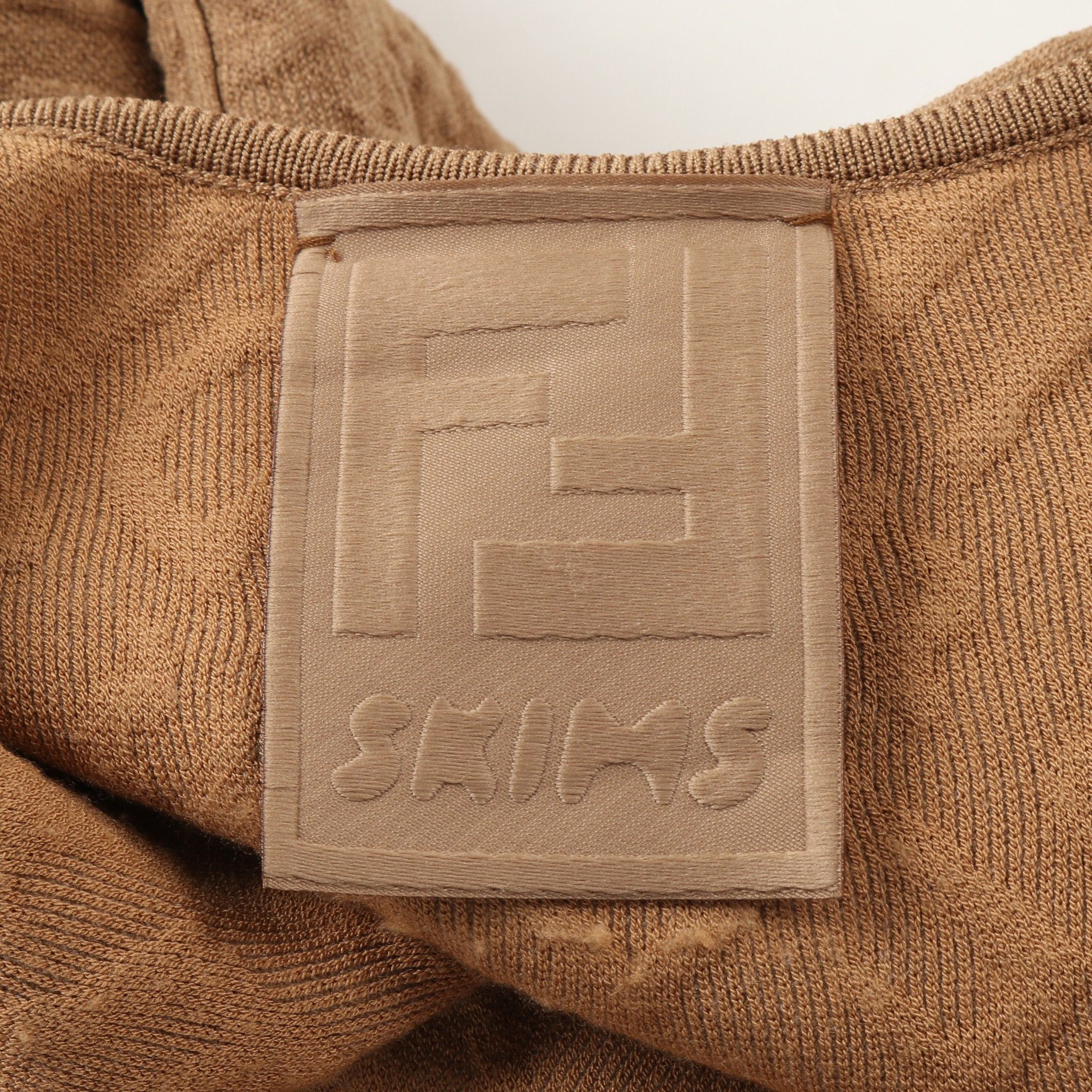 Fendi Fendi Fendi X Skims One Piece Logo Pattern Rayon Beige Size ONE SIZE - 3 Thumbnail