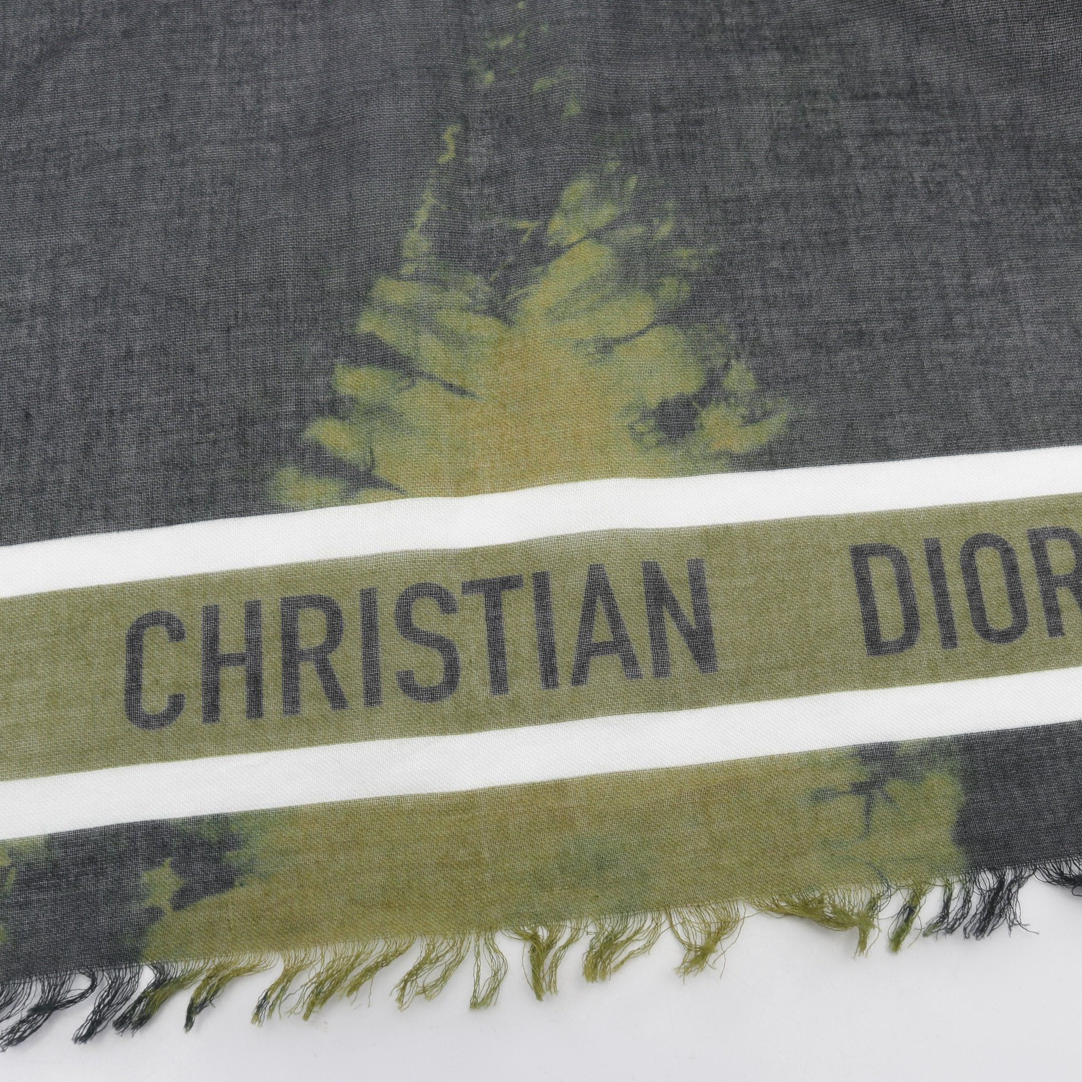 Dior Dior Stall Shawl Cotton Green Multicolor Size ONE SIZE - 6 Thumbnail