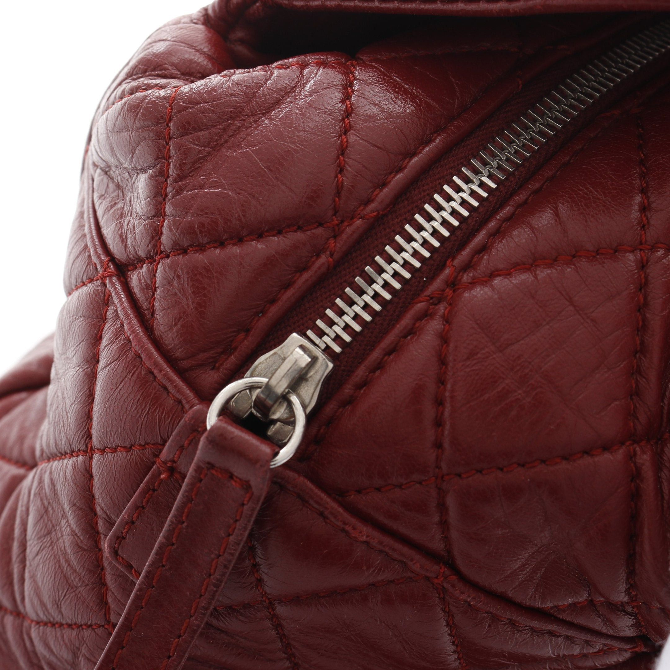 Chanel Chanel Coco Mark Matelasse Chain Shoulder Bag Aged Calfskin Red Silver Hardware Size ONE SIZE - 13 Thumbnail