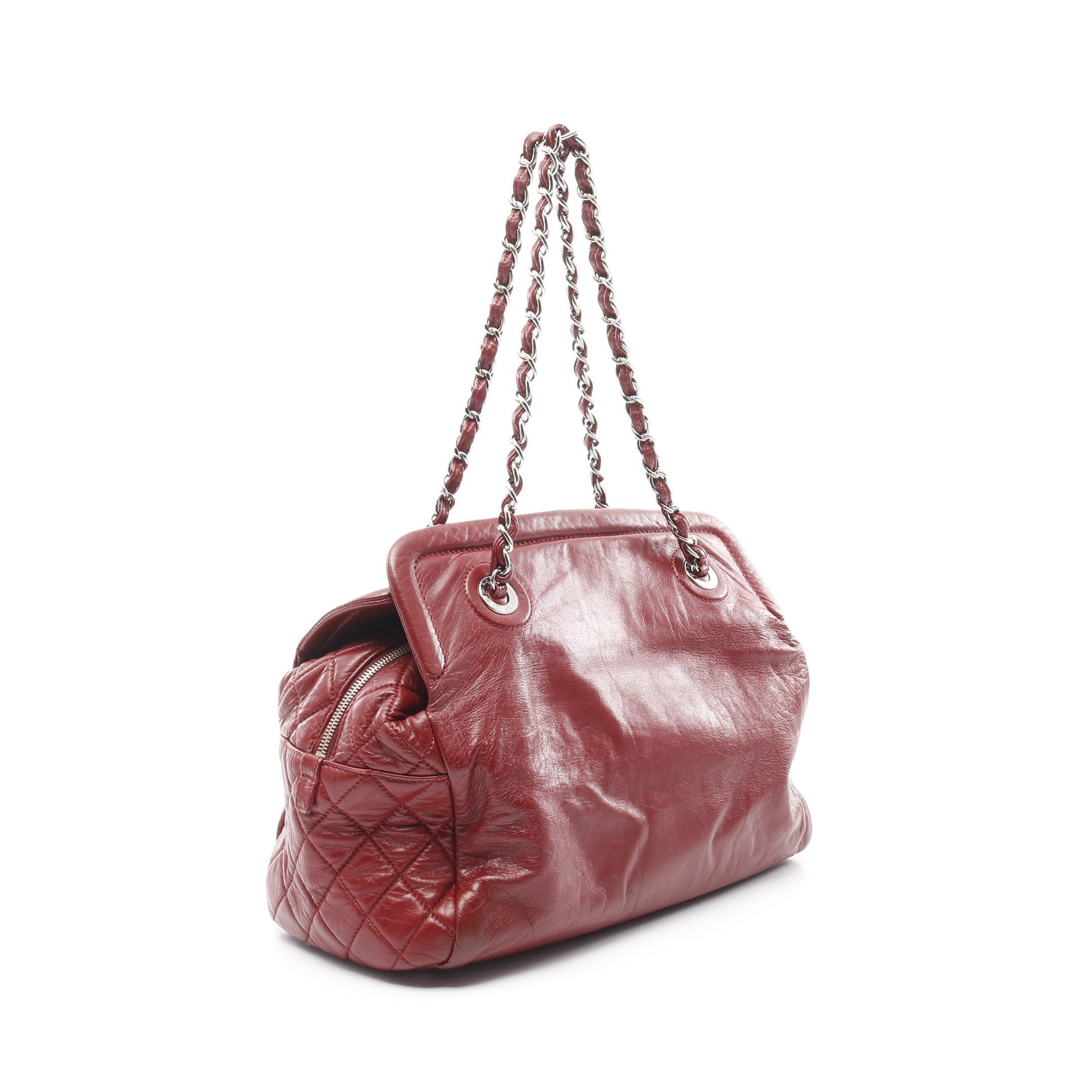 Chanel Chanel Coco Mark Matelasse Chain Shoulder Bag Aged Calfskin Red Silver Hardware Size ONE SIZE - 2 Thumbnail