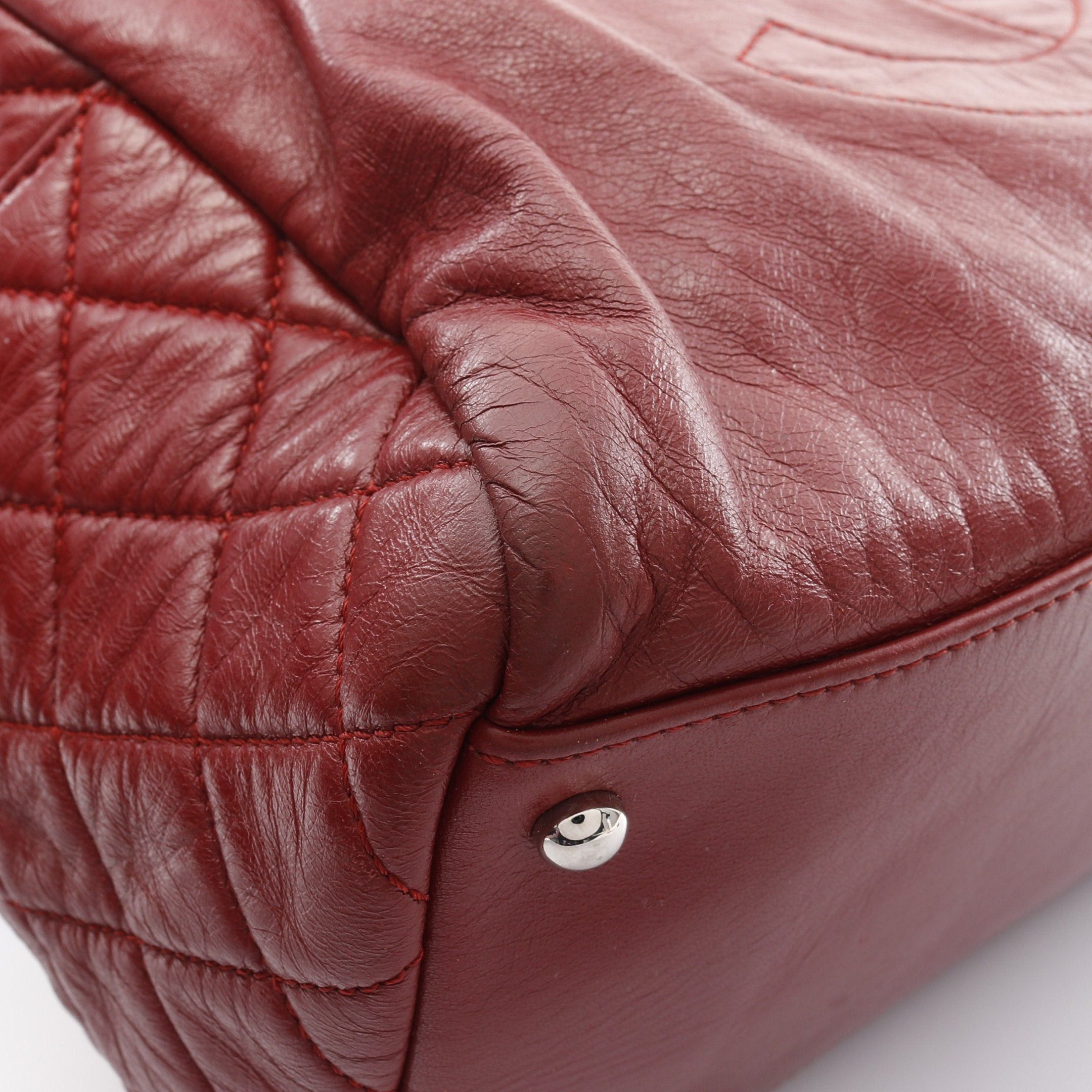 Chanel Chanel Coco Mark Matelasse Chain Shoulder Bag Aged Calfskin Red Silver Hardware Size ONE SIZE - 9 Thumbnail