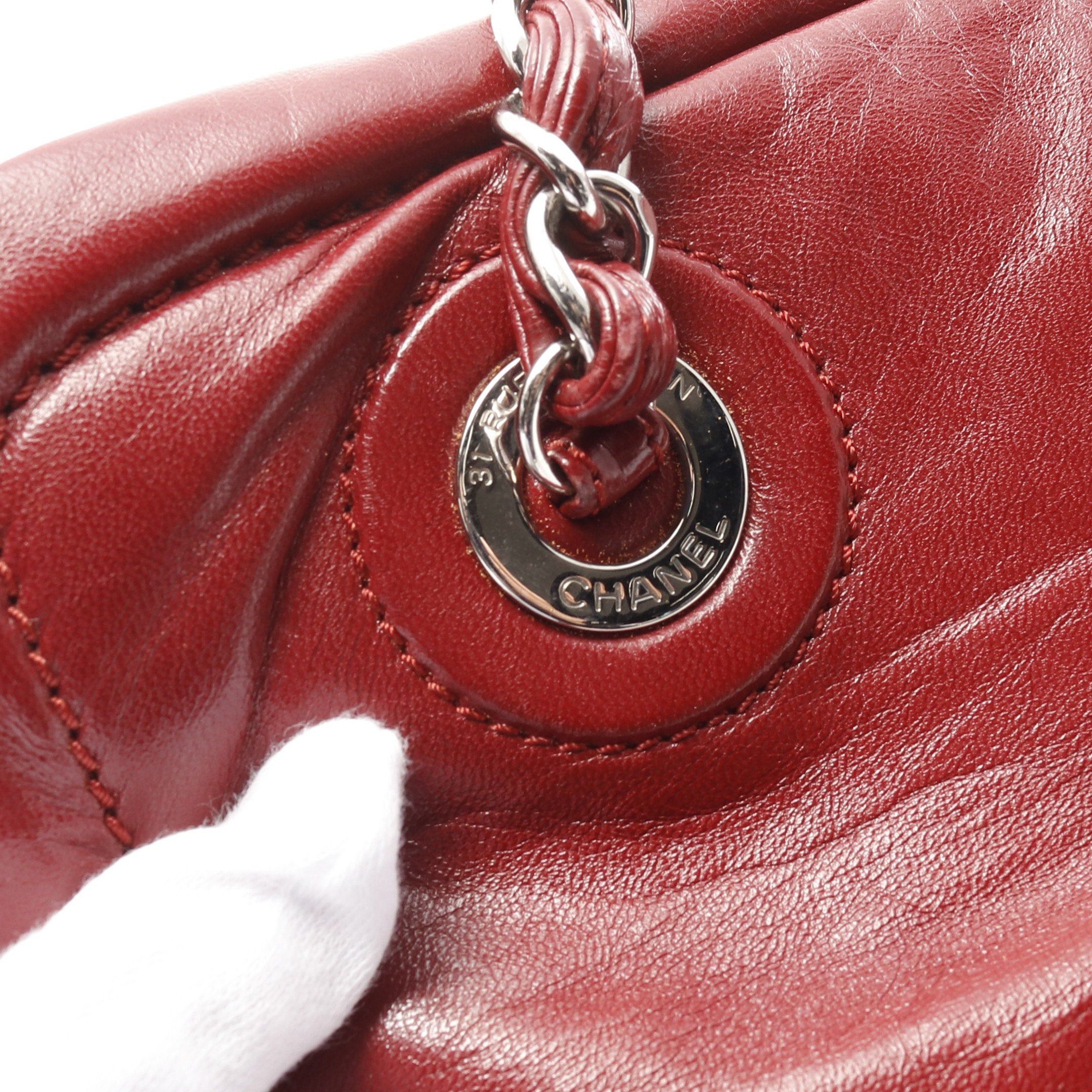 Chanel Chanel Coco Mark Matelasse Chain Shoulder Bag Aged Calfskin Red Silver Hardware Size ONE SIZE - 12 Thumbnail