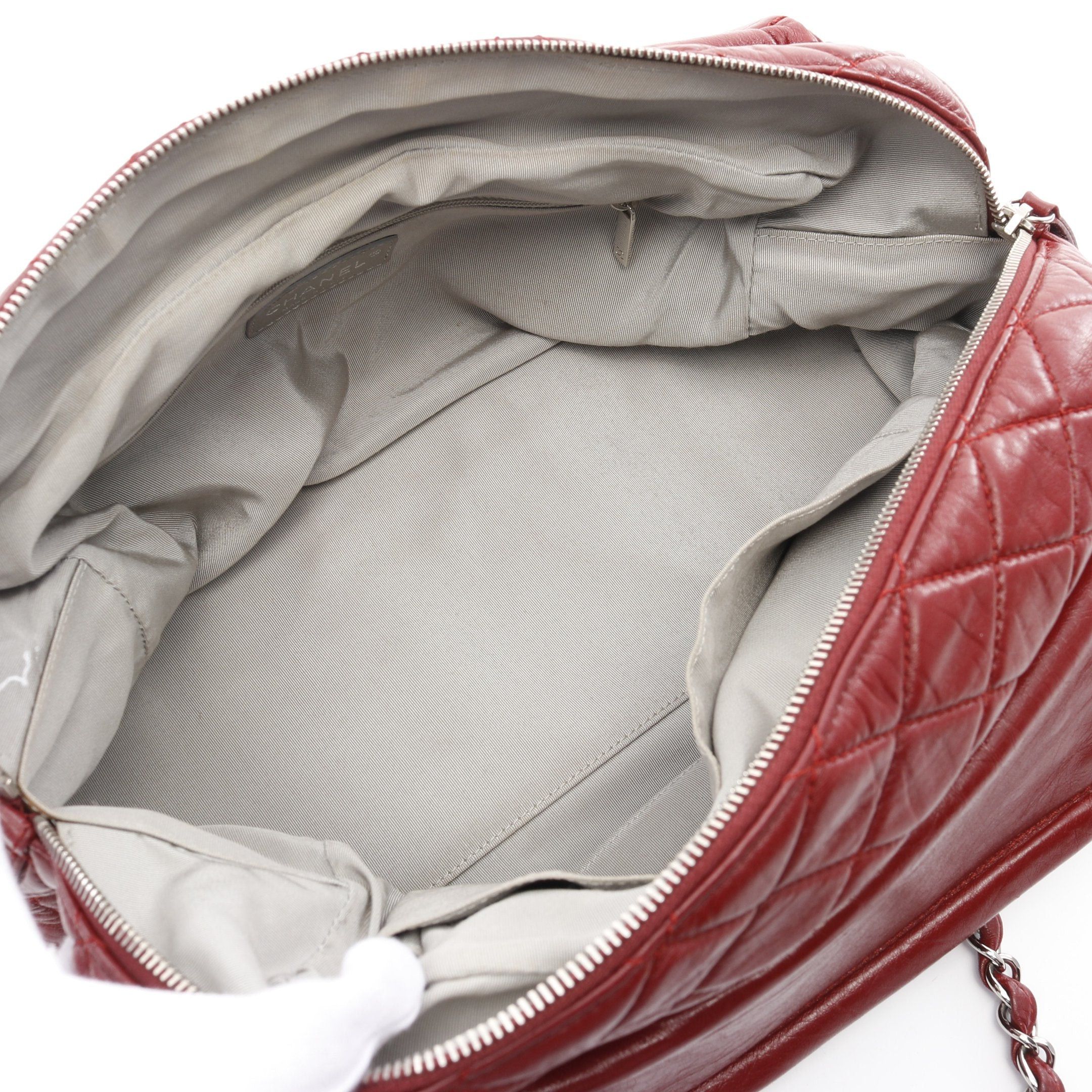Chanel Chanel Coco Mark Matelasse Chain Shoulder Bag Aged Calfskin Red Silver Hardware Size ONE SIZE - 3 Thumbnail