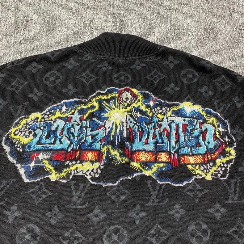 Louis Vuitton Black Graffiti Logo Bomber Jacket-yf Size US M / EU 48-50 / 2 - 6 Thumbnail