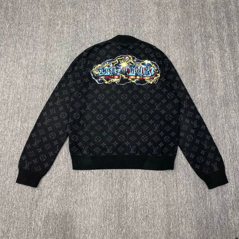 Louis Vuitton Black Graffiti Logo Bomber Jacket-yf Size US M / EU 48-50 / 2 - 2 Thumbnail