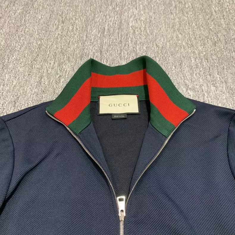 Gucci Gucci Deep Blue Jacket with Red Green Stripes-yf Size US M / EU 48-50 / 2 - 4 Thumbnail