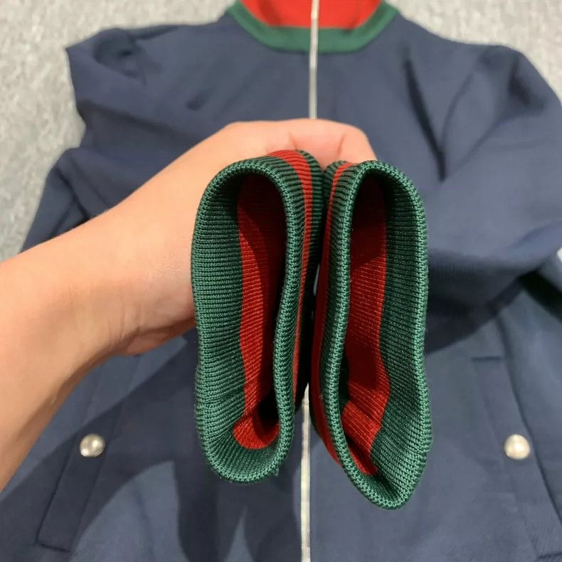 Gucci Gucci Deep Blue Jacket with Red Green Stripes-yf Size US M / EU 48-50 / 2 - 6 Thumbnail