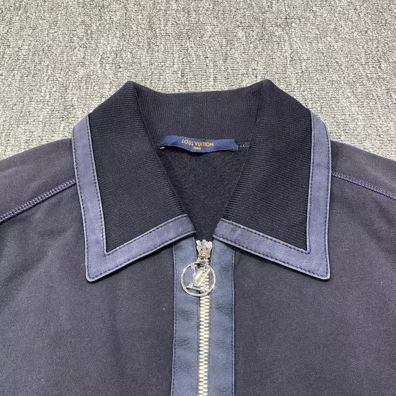 Louis Vuitton Deep Blue Zipper Jacket with Leather Details-yf Size US S / EU 44-46 / 1 - 3 Thumbnail