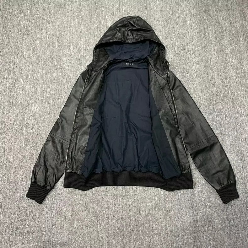 Gucci Gucci Black Hooded Leather Jacket-yf Size US M / EU 48-50 / 2 - 4 Thumbnail