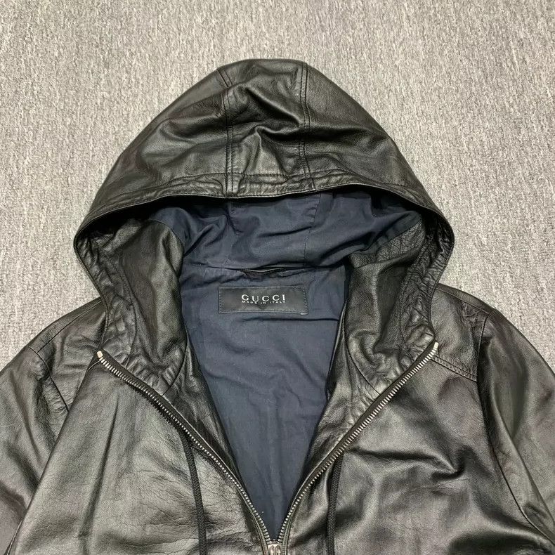 Gucci Gucci Black Hooded Leather Jacket-yf Size US M / EU 48-50 / 2 - 3 Thumbnail