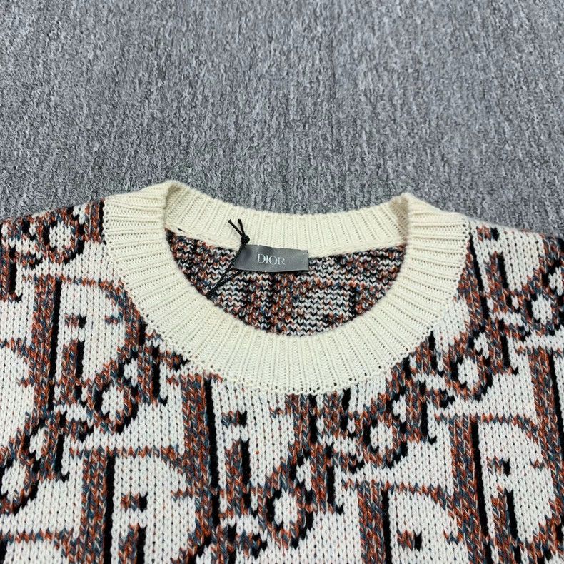 Dior Dior Brown Knit Sweater With Logo Print-yf Size US L / EU 52-54 / 3 - 8 Thumbnail