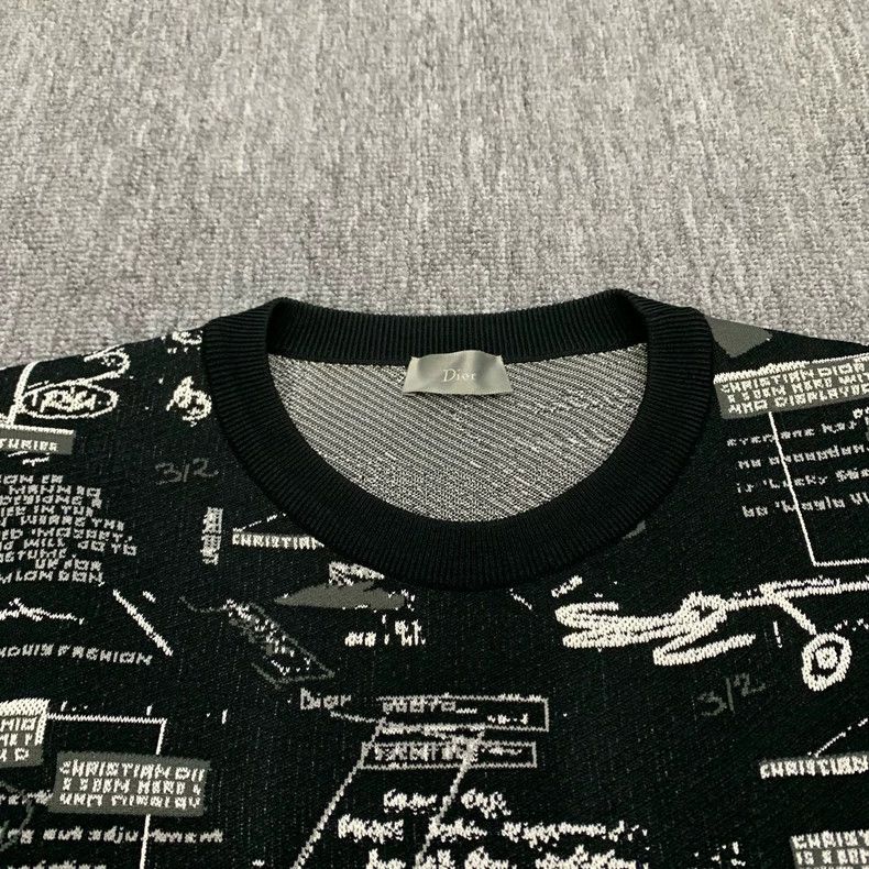 Dior Dior Black Graphic Knit Sweatshirt L Size-yf Size US L / EU 52-54 / 3 - 6 Thumbnail