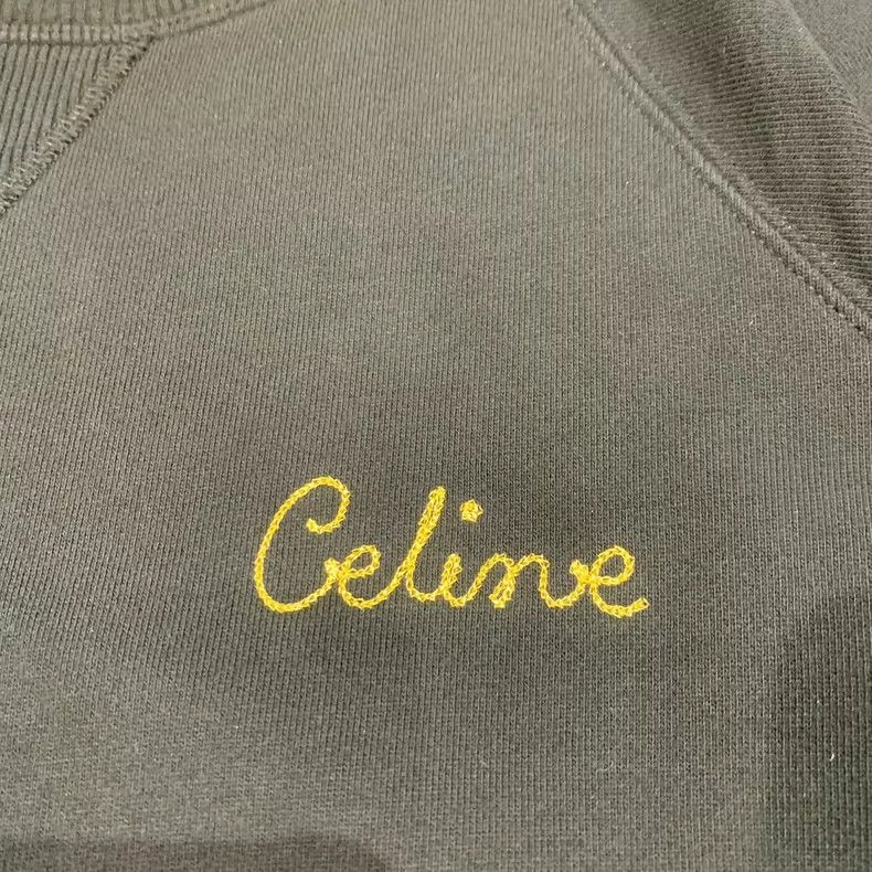 Celine Celine Black Embroidered Logo Sweatshirt Size M-yf Size US M / EU 48-50 / 2 - 4 Thumbnail