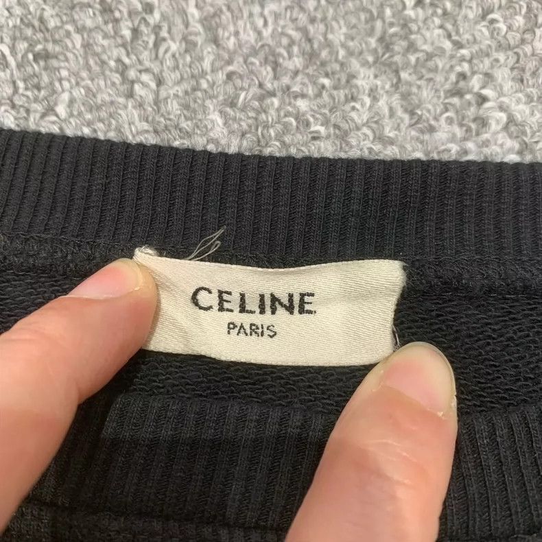 Celine Celine Black Embroidered Logo Sweatshirt Size M-yf Size US M / EU 48-50 / 2 - 5 Thumbnail