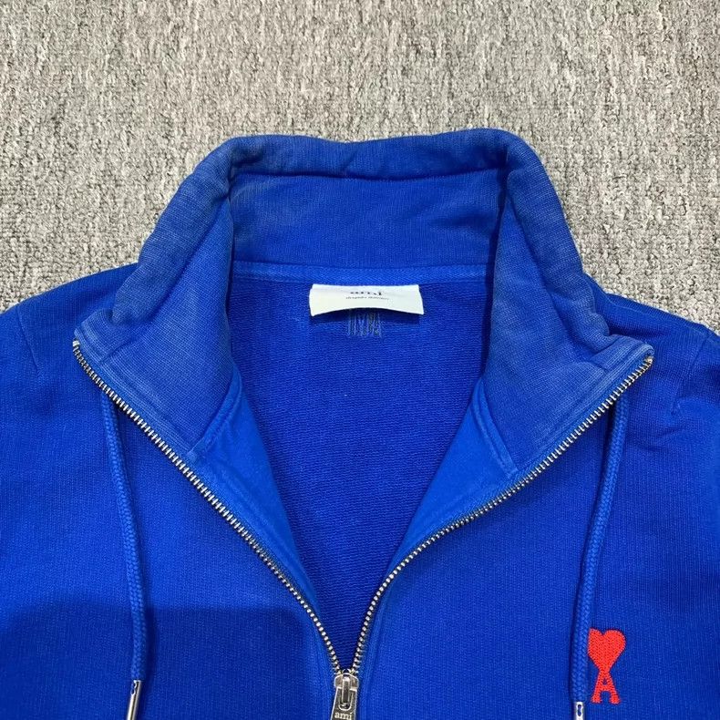 AMI Blue Zip-neck Sweatshirt Size M-yf Size US M / EU 48-50 / 2 - 3 Thumbnail