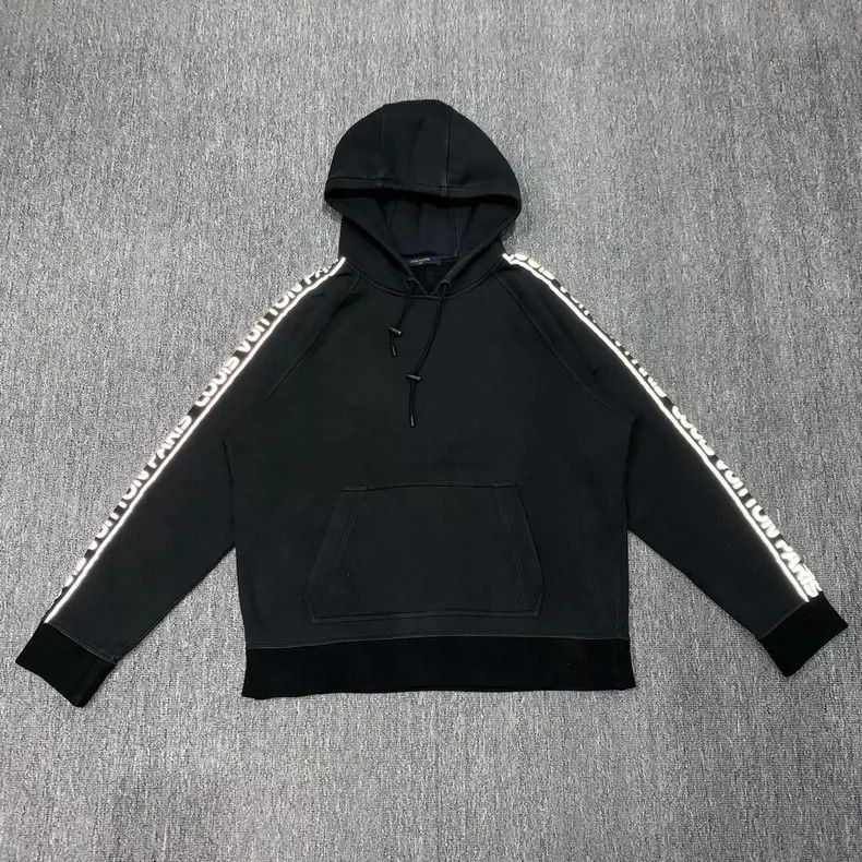 Louis Vuitton Black Logo Reflective Hoodie Sweatshirt-yf Size US M / EU 48-50 / 2 - 2 Thumbnail