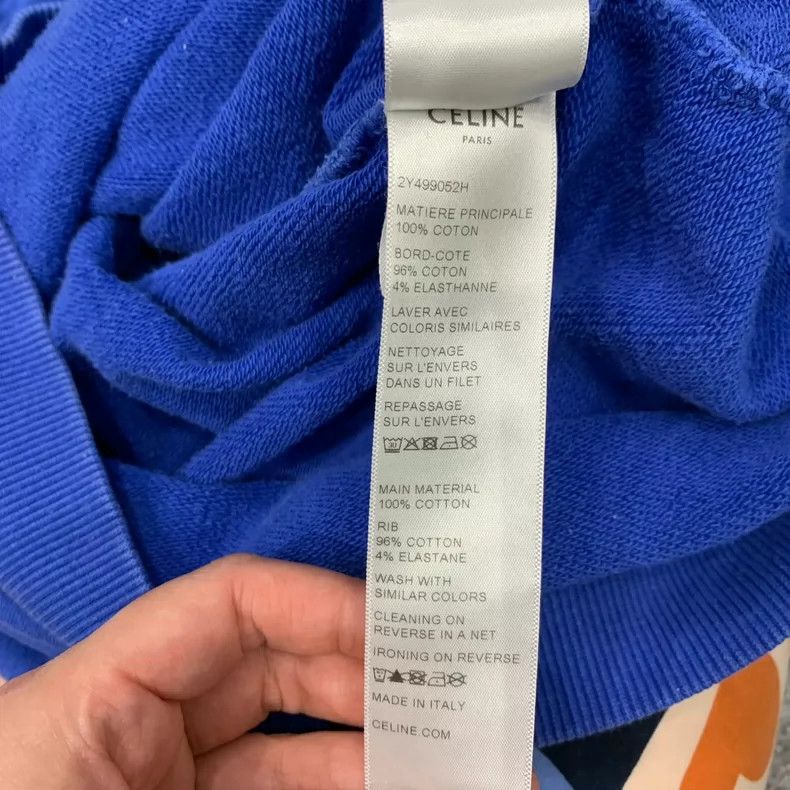 Celine Blue Logo Hoodie Sweatshirt-yf