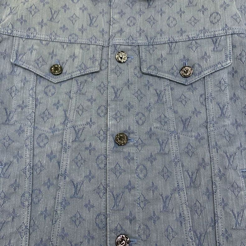 Louis Vuitton Blue Denim Jacket with Logo Print-yf Size US L / EU 52-54 / 3 - 4 Thumbnail