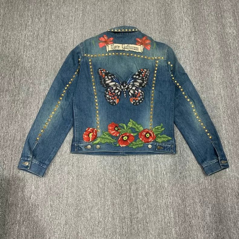 Gucci Gucci Denim Jacket with Floral Embroidery-yf Size US M / EU 48-50 / 2 - 2 Thumbnail