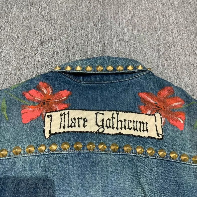Gucci Gucci Denim Jacket with Floral Embroidery-yf Size US M / EU 48-50 / 2 - 4 Thumbnail