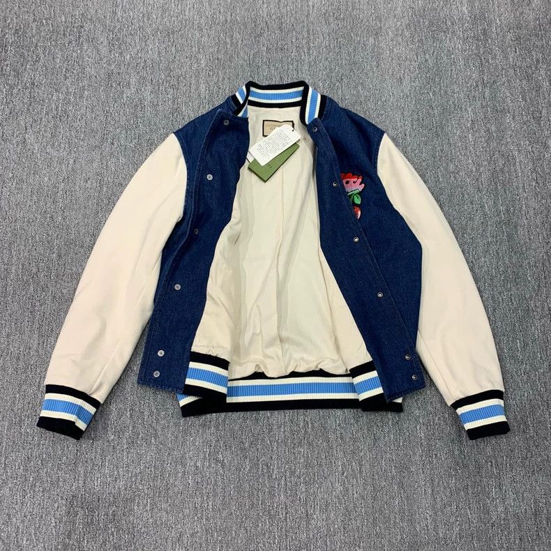 Gucci Gucci Blue Denim Cherry Logo Jacket-yf Size US M / EU 48-50 / 2 - 3 Thumbnail