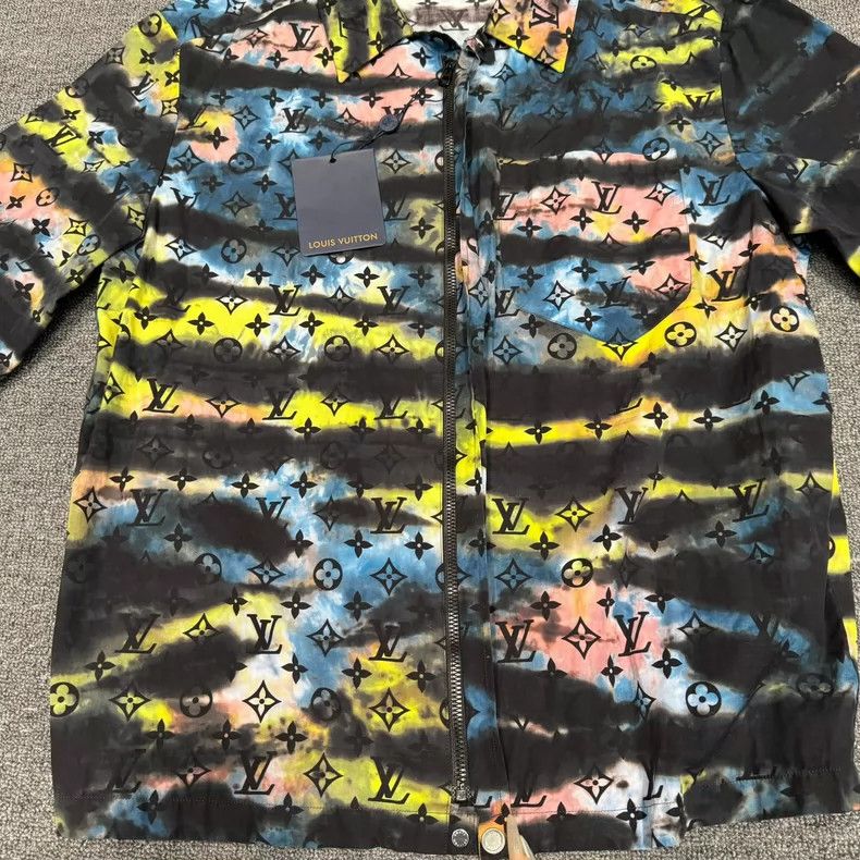 Louis Vuitton Black Tie-Dye Zip Up Denim Shirt-yf Size US M / EU 48-50 / 2 - 4 Thumbnail