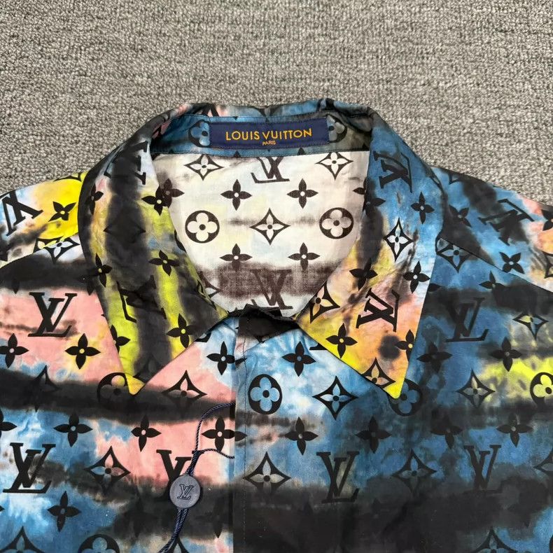Louis Vuitton Black Tie-Dye Zip Up Denim Shirt-yf Size US M / EU 48-50 / 2 - 3 Thumbnail